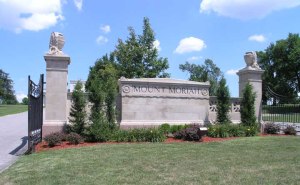 The entrance to Mount Moriah Cemetery in Kansas City, Missouri.